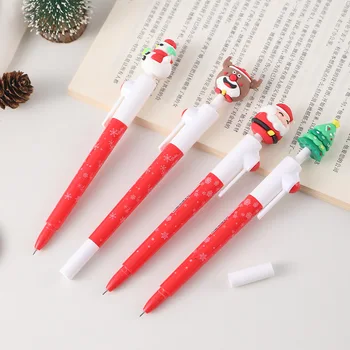 12 Adet Noel modelleri karikatür kalem nötr kalem siyah nötr kalem okul ofis kırtasiye malzemeleri