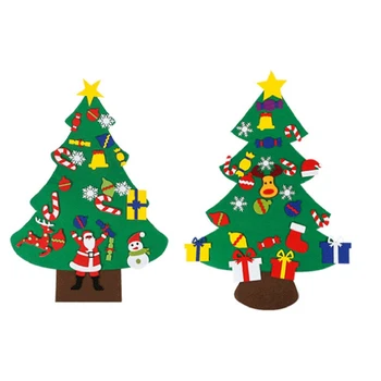 2 Parça Noel Tatil Hediye Keçe Kumaş Noel Ağacı Keçe Noel Çıkartmalar Şeker Tatlı Çerez Yaşlı Adam Kardan Adam Geyik