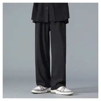 2023 Yeni Bahar ve Sonbahar Sezonu Moda Basit Rahat Gevşek Büyük Boy Çok Yönlü İnce Düz Bacak Geniş Bacak spor pantolon