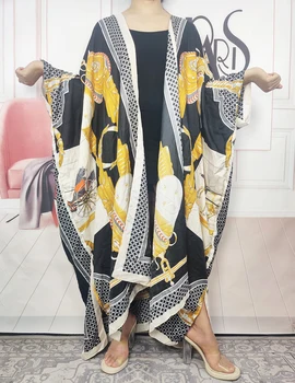 2023 Yeni Stil Moda Büyük Boy Afrika Yaz Boho Seksi Bayan Gevşek İpek Kimono Avrupa Zarif Plaj Partisi Hırka