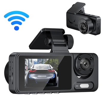 3 Kameralar Dash kamera Çoklu Dil Temizle Araba Dikiz Aynası Araba Video Kayıt Kamera Geniş Açı Araç Emniyet Sürüş Kaydedici