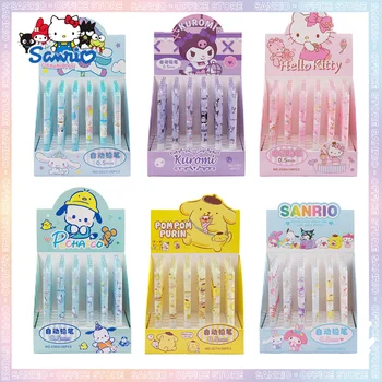 36 adet Sanrio Sabit Hello Kitty Pochacco Karikatür Cinnamoroll Otomatik Kalem 0.5 mm Öğrenci Anime kalem Seti Toptan