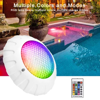38W LED yüzme havuzu lambası 12V sualtı lamba IP68 renkli RGB sualtı atmosfer lambası uzaktan duvara monte ışık