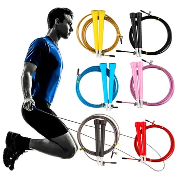 Atlama Atlama İpleri Kablo Çelik Tel Ayarlanabilir Hızlı Hızlı ABS Kolu Esnek Atlama İpleri Crossfit Eğitim Boks Spor Exerci
