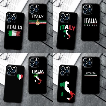 Bayrak İtalya Kılıfı iPhone 15 13 14 Pro Max 12 Mini 11 14 Pro Max X XS XR 7 8 Artı SE 2020 Yumuşak Kapak Coque