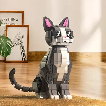 BİLİYORDU DAHİLİ Turuncu ve Siyah Sevimli Kedi Mini Modeli Yapı Taşları Etkileyici Yüzleri Seçenekleri Çocuk Oyuncakları Pet Fanlar Tarzı Tuğla