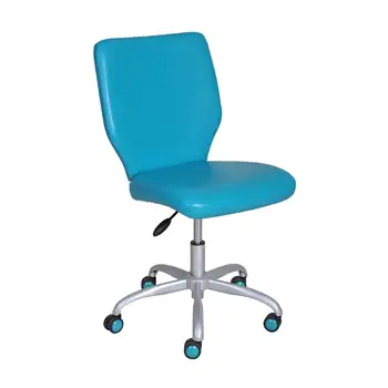 Dayanakları Orta Arka ofis koltuğu Eşleşen Renk Tekerlekleri ile, Teal Suni Deri bilgisayar sandalyesi ergonomik ofis koltuğu sandalye