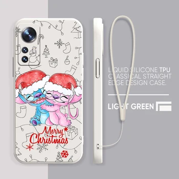 Dikiş Lilo Merry Christmas Xiaomi Mi İçin 13 12 12T 11 11T 10 10T 9 9SE Lite Pro Ultra A3 Silikon Yumuşak Sıvı Halat Telefon kılıfı