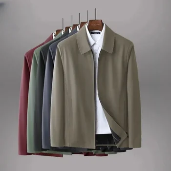 Erkek Rahat iş ceketleri Erkekler Hafif Dış Giyim Slim Fit Düz Renk Mont Erkek Streetwear Turn Down Yaka Ceketler C22