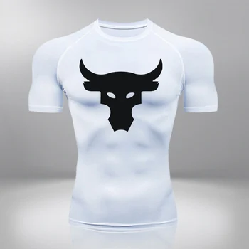 Erkek Sıkıştırma T-shirt Nefes Futbol Takım Elbise Spor Sıkı Spor Sürme Kısa Kollu Egzersiz Legging Hızlı Kuru Koşu
