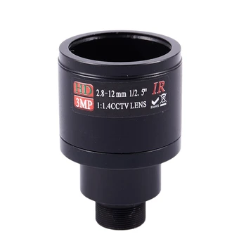 HD CCTV Lens 3.0 MP M12 2.8-12Mm Değişken Odaklı Cctv IR HD Lens, F1. 4, Manuel Odak Yakınlaştırma