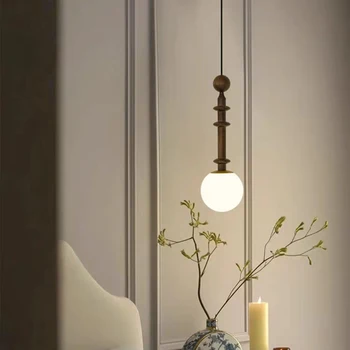 Iskandinav Ev kolye ışıkları Beyaz Cam E14 Ampul Retro Lamba Başucu Yemek Odası Mutfak Odası Kablosu Ayarlanabilir