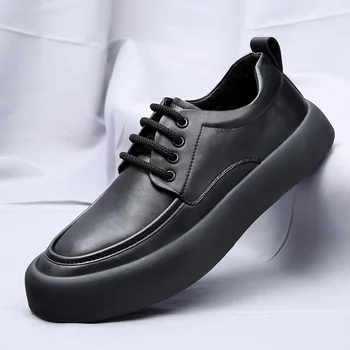 Italyan Erkekler Lace Up Oxfords Ayakkabı Rahat deri ayakkabı Düz tasarım ayakkabı Moda Açık erkek resmi ayakkabı Nefes iş ayakkabısı