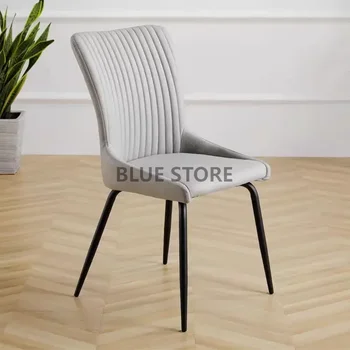 İskandinav Ergonomik yemek sandalyeleri Benzersiz Gri Siyah Metal Bacaklar Benzersiz Rahat Sandalyeler Salonu Sillas De Comedor Lüks Mobilya