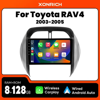 Kablosuz Carplay AI Ses Android otomobil radyosu Toyota RAV4 RAV 4 2003 2004 2005 Araba Multimedya GPS 2din autoradio 4G Wıfı 128G