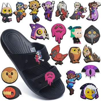 Karikatür 1 adet Tek satış 1 adet Baykuş Evi Ayakkabı Takılar PVC Aksesuarları DIY Ayakkabı Dekorasyon Croc JIBZ Çocuklar X-mas Hediyeler
