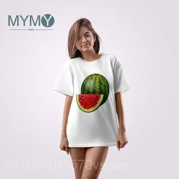 Karpuz Grafik T Shirt Kadınlar için 90s Giysileri Üst Kollu Rahat Moda Seyahat Tee Gömlek Yaz Trendi Kadın grafikli tişört