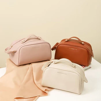 Kozmetik Çantası Çift Fermuarlı Taşınabilir Yüksek kapasiteli İyi görünümlü makyaj çantası Seyahat Kozmetik saklama çantası