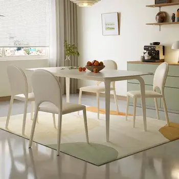 Küçük Daire Oturma Odası yemek masası Modern Basit ve Hafif Lüks Ev Dikdörtgen yemek masası s ve sandalye seti