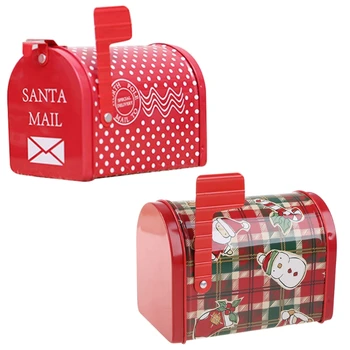 Kırmızı renkli kardan adam Noel posta kutusu standart Santa desen dekoratif ev