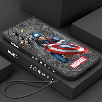 Marvel Kaptan Amerika Serin telefon kılıfı için Samsung Galaxy S23 S22 S21 S20 FE Ultra Artı S10 Lite 5G sıvı Sol Halat