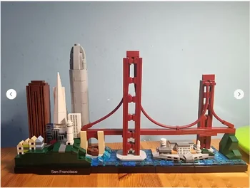Mimari Uyumlu 21043 San Francisco Yapı Taşları Tuğla Oyuncaklar Yetişkinler İçin Çocuk Sanat Ev Dekorasyon Hediye