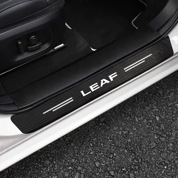 Nissan LEAF için Araba Kapı Eşikleri Anti Scratch Karbon Fiber sürtme pedalı Kapak Çıkartmalar Otomatik Kapı Eşiği Muhafızları Aksesuarları