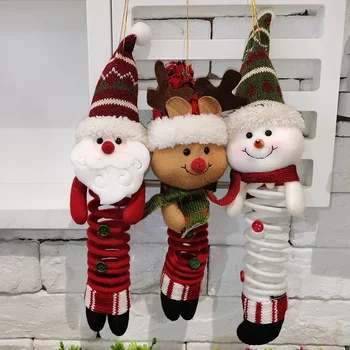 Noel Yaratıcı Noel Baba Kardan Adam Geyik Süsler Sallanan Bahar Ayak Bebek Noel Ev Partisi Dekorasyon Malzemeleri Aksesuarları