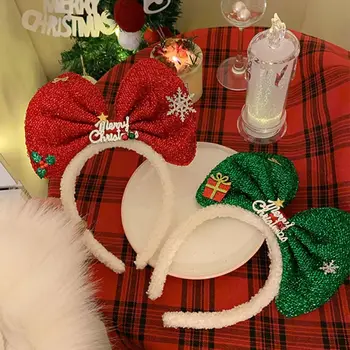 Parlak İlmek Saç Çember Zarif kaymaz Snowflower Noel Hairband Kore Tarzı Şapkalar Noel Kafa Bandı Kızlar