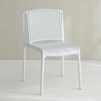 Plastik Benzersiz Yemek Sandalyesi Minimalist Salon Ergonomik Lüks Giriş Açık Sandalye Modern Sillas De Comedor İskandinav Mobilya