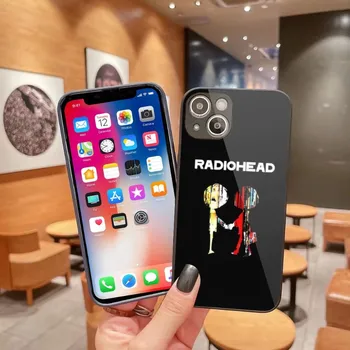 Radiohead Müzik Telefon Kılıfı için iPhone 14 13 12 11 Pro Max X XR XS 8 7 Artı Sıvı Cam Renkli Telefon Kapağı
