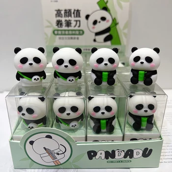 Sevimli Panda Kalemtıraş Kırtasiye Silikon Tek Delik Manuel Kalem Kesici Öğrenci Çocuklar Hediye Okul Ofis Malzemeleri