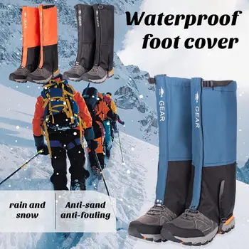 Su geçirmez Bacak Muhafızları Nefes Suya dayanıklı Bacak Çorapları Ayarlanabilir kar botu Muhafızları Kamp Yürüyüş için 1 Çift