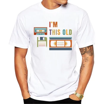 Sıcak Satış Eski Veri Depolama Ortamı Erkek T-Shirt Kompakt Kaset Baskılı t shirt Hipster Tee Kısa Kollu Tişörtleri