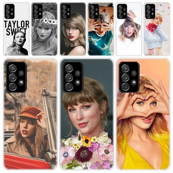 T-Taylor S-Swift Şarkıcı Yumuşak Telefon Kılıfı için Samsung A54 A53 A52 A14 A13 A12 A24 A23 A22 A34 A33 A32 A03S A02S A04S Kapak
