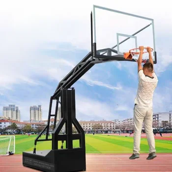Taklit Hidrolik Siyah Basketbol Gol Standı Kutup Raf Yetişkinler Basketbol Potası Hoop Oyunları Kapalı Açık Eğitim spor ekipmanı