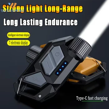 Tip-C Mini LED Taşınabilir Anahtarlık El Feneri Çok Fonksiyonlu LED Çalışma ışığı USB Şarj Edilebilir Güçlü Mıknatıs Açık kamp feneri