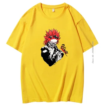 Tvoe Boku Hiçbir Kahraman Akademi pamuklu tişört Anime Manga grafik t shirt erkek kısa kollu tişört Eijiro Kirishima erkek giysileri