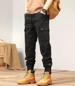 Yeni Çok Cepler Kargo Pantolon Erkekler %97.5 % Pamuk Slim Fit Joggers Streetwear Yüksek Kaliteli Açık Yürüyüş Kamp Pantolon MY999